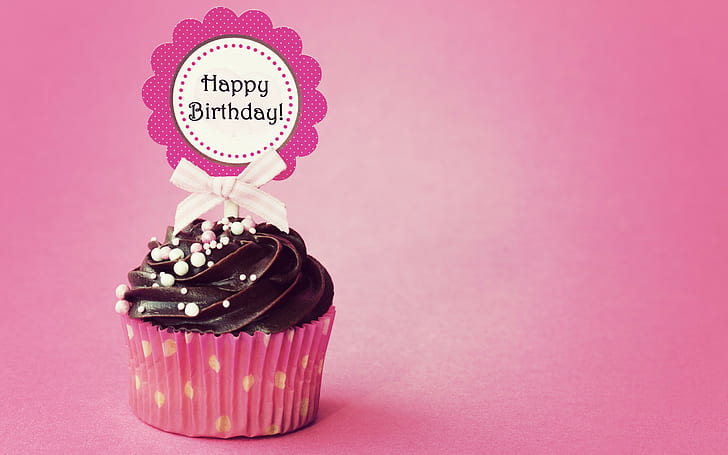 40th Birthday, birthday, birthday cupcake, cupcake, happy Free HD Wallpaper