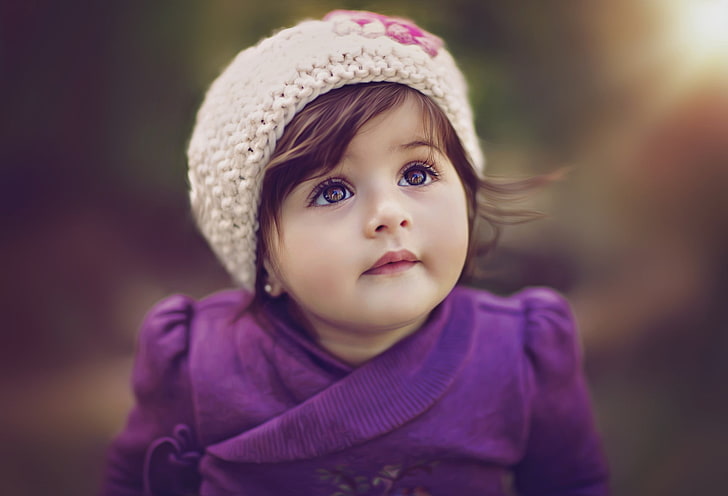 A Girl Kid, front view, looking at camera, focus on foreground, portrait Free HD Wallpaper