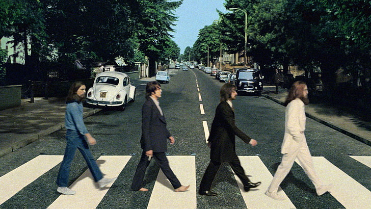 Abbey Road Cover Art, people, walking, plant, nature