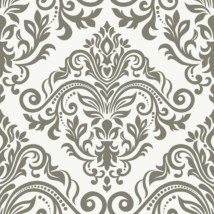 Baroque Corners, damask, vector, pattern, seamless Free HD Wallpaper