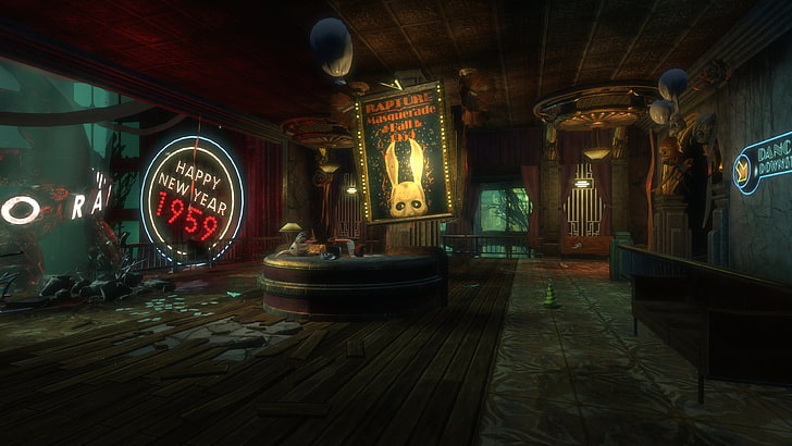 Bioshock 1, built structure, religion, table, old