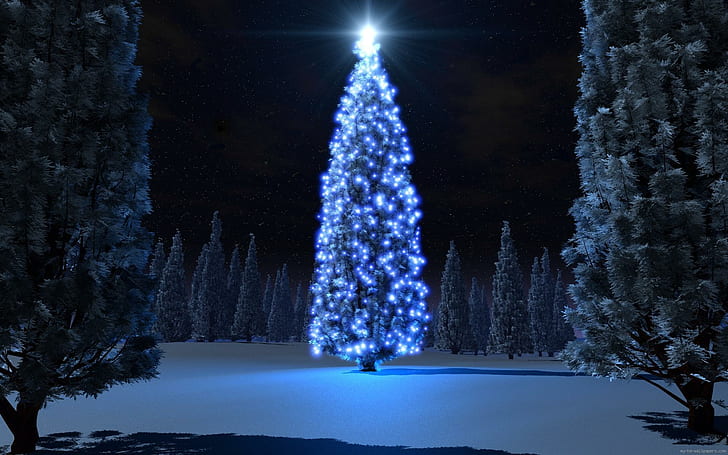 Blue Christmas, christmas, christmas, blue, snow Free HD Wallpaper