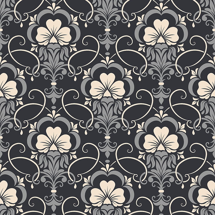 Blue Paisley, pattern, seamless, flowers, damask Free HD Wallpaper