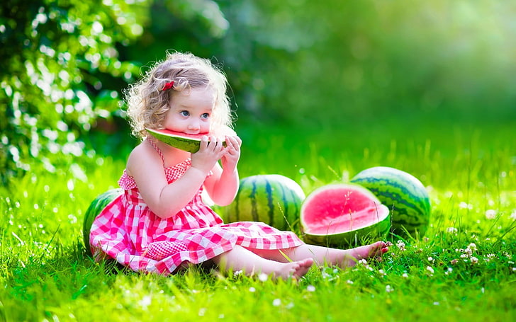 childhood, healthy eating, plaid, cute Free HD Wallpaper