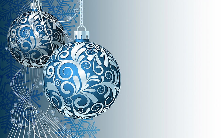 Christmas Balls Ornaments, pattern, copy space, christmas, colored background Free HD Wallpaper