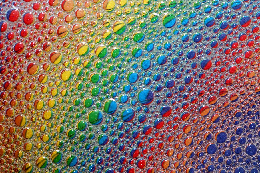 Colour Bubbles, indoors, pattern, macro, transparent