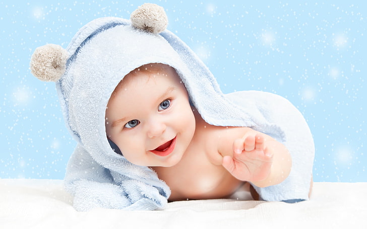 Cute Babies with Dimples, emotion, real people, winter, innocence Free HD Wallpaper