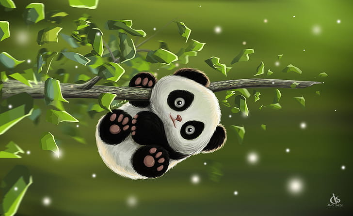 Cute Panda Face, panda, desk, amol shede, cute panda Free HD Wallpaper