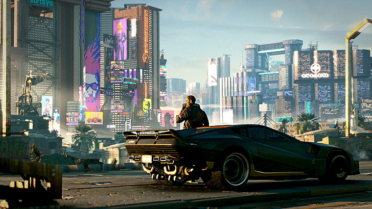 Cyberpunk 2077 Box Art, building exterior, architecture, urban scene, downtown district Free HD Wallpaper