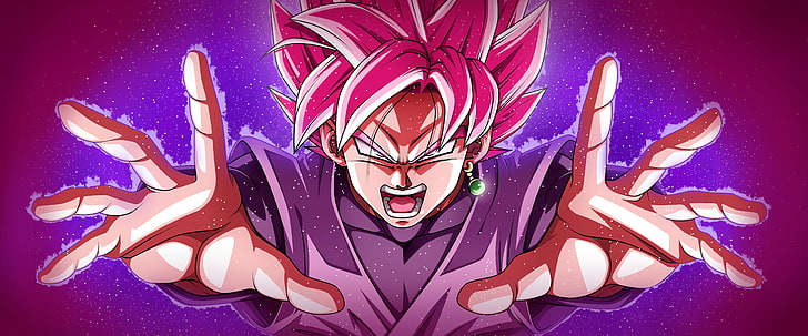 Dragon Ball Z Rose Goku, black, strong, by nekoar, colored background Free HD Wallpaper