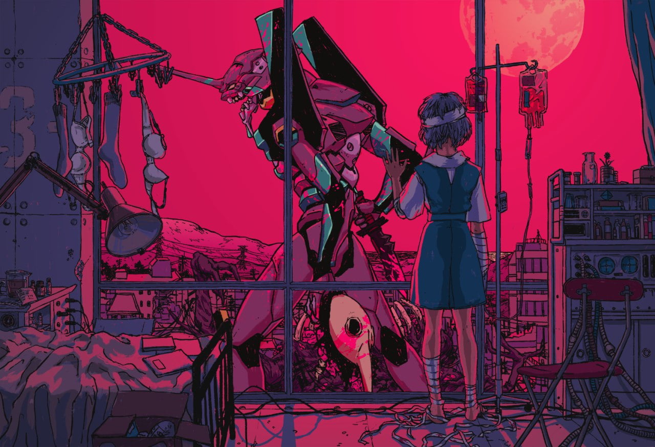 Evangelion Eva Units, real people, adult, standing, stage