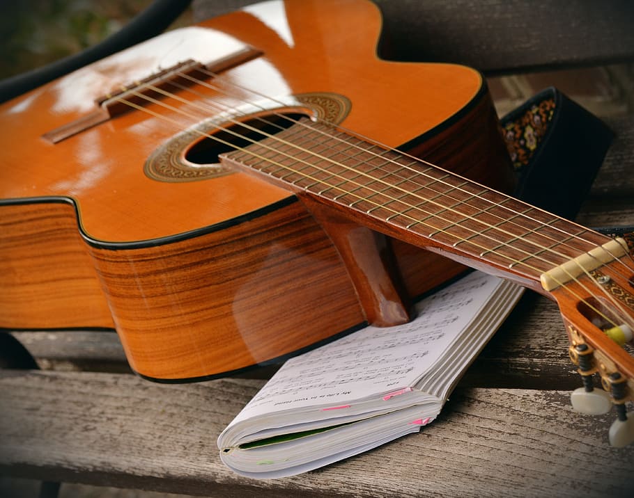 Fender Classical Guitar, paper, closeup, string instrument, strings