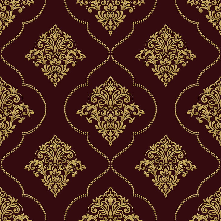 Free Printable Damask Pattern, pattern, ornament, damask, vector Free HD Wallpaper