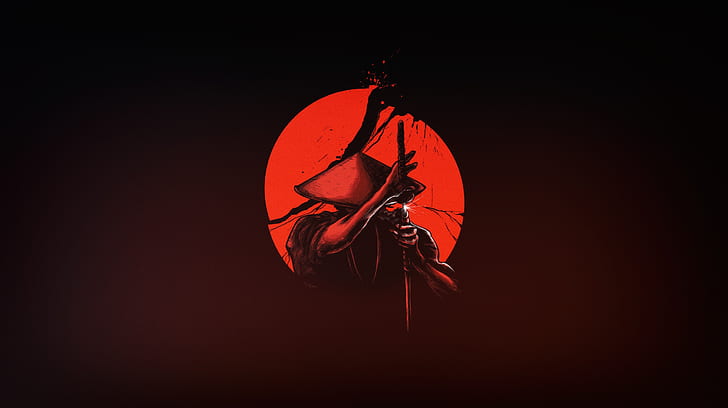 Free Samurai Art, samurai, art, the sun, sword