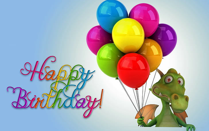 Funny Happy Birthday Balloons, funny, Birthday, Happy, colorful Free HD Wallpaper