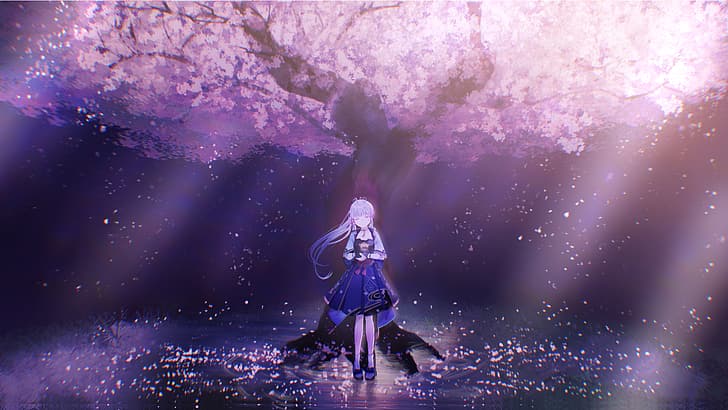 Genshin Impact 1920X1200, genshin impact, cherry blossom, kamisato ayakagenshin impact Free HD Wallpaper