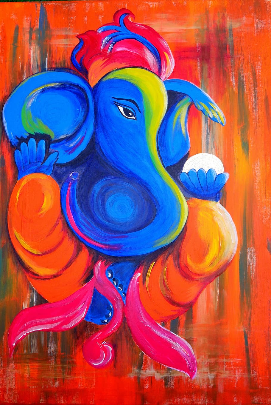 Modern Art Ganesh, creativity, hindu, art and craft, still life