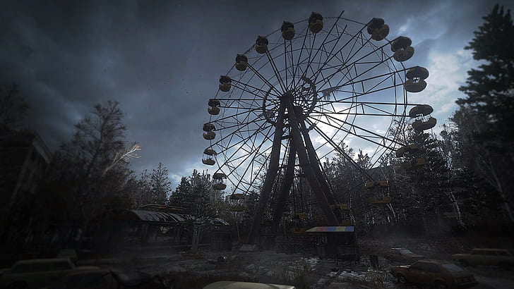 Old Ferris Wheel, pripyat, call of duty 4 modern warfare, of, chernobyl Free HD Wallpaper