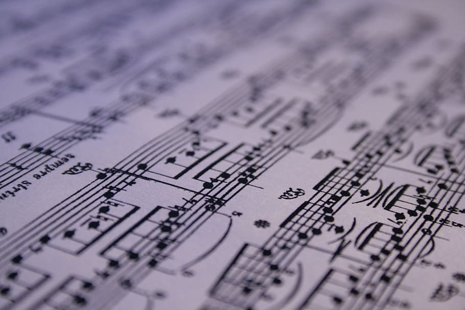 Old Piano Sheet Music, composition, no people, communication, orchestra Free HD Wallpaper