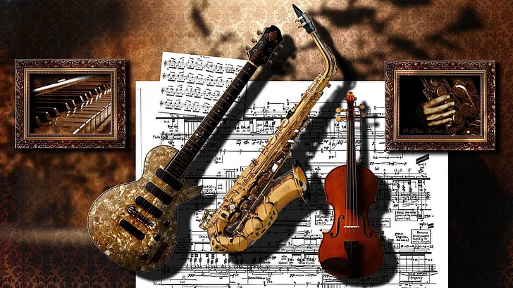 Popular Music Instruments, bar, musical instrument string, acoustic guitar, entertainment Free HD Wallpaper