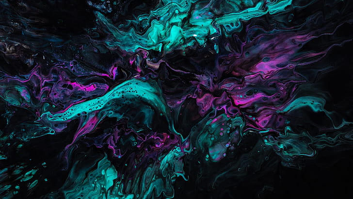 Purple Abstract Art, purple, turquoise, abstract, smoke Free HD Wallpaper