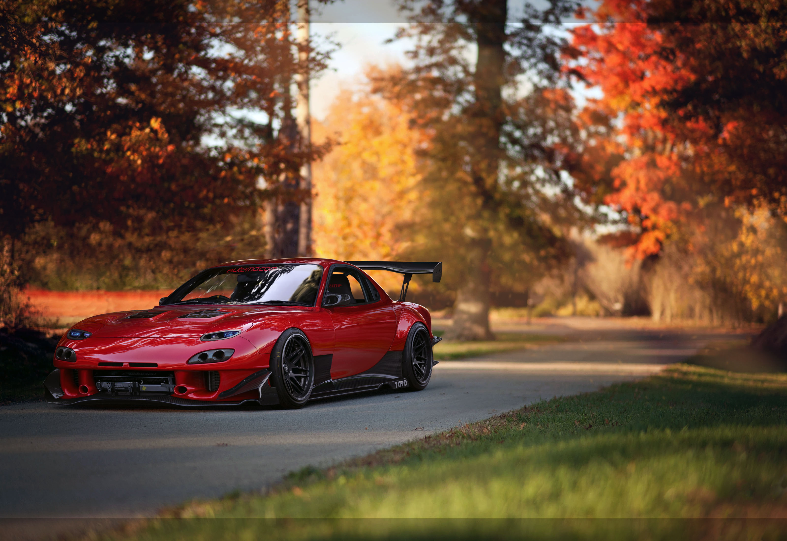 Rx7 Rocket Bunny, rx7, motion, mazda, autumn