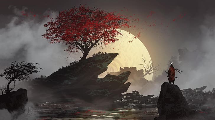 Samurai Art, samurai, japan, artwork, japanese Free HD Wallpaper