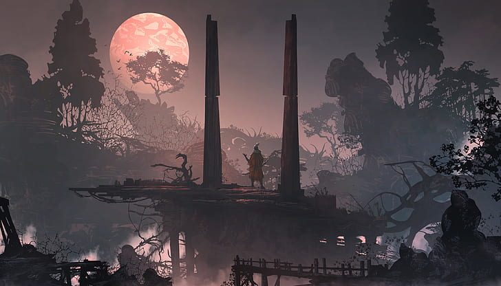 Sekiro Shadows Die Twice Concept Art, fantasy art, katana, artwork, asian Free HD Wallpaper