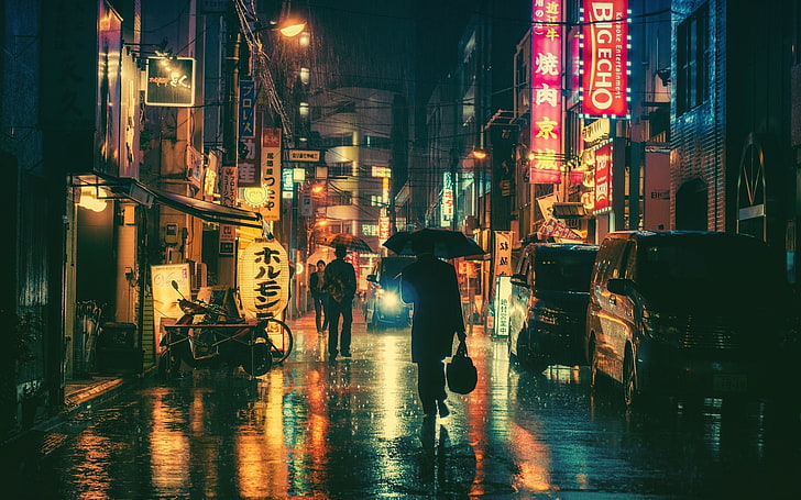 Tokyo Night Photography, japan, walking, mode of transportation, cityscape Free HD Wallpaper