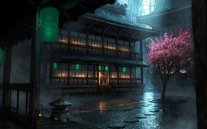 Weird Scenery, chinese, japan, anime, fantasy art Free HD Wallpaper