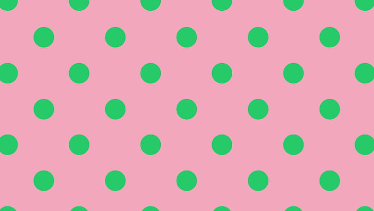 2-Bit Pixel Art, abstract, green, polka, pink background Free HD Wallpaper