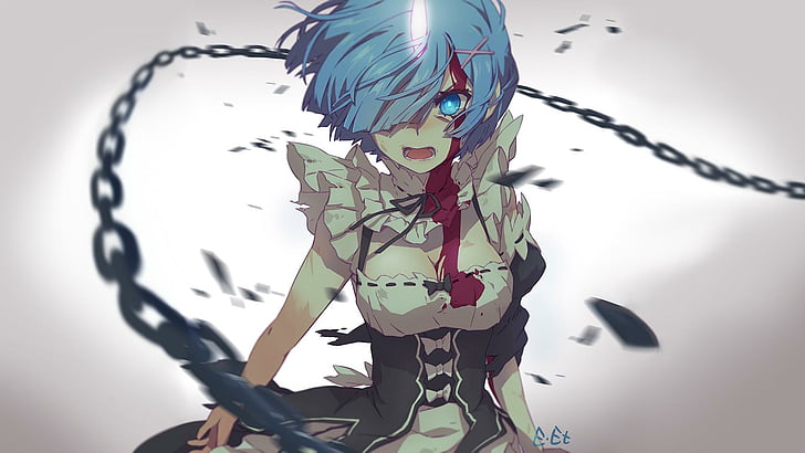 Angry Anime Rem Re-Zero, anime, rem, kawaii, rezero