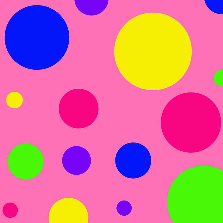 art, polka, abstract, pink Free HD Wallpaper