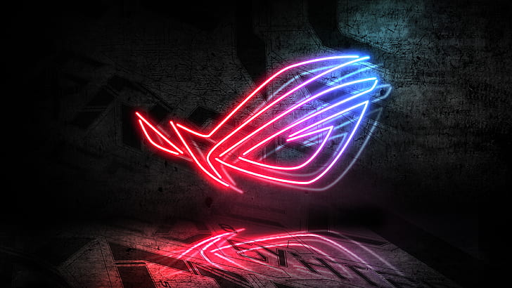 Asus ROG Blue, logo, asus, neon, rog Free HD Wallpaper