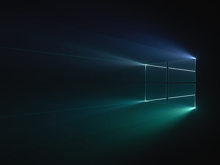 Black Theme Windows 10, black color, windows 10, light beam, projection Free HD Wallpaper