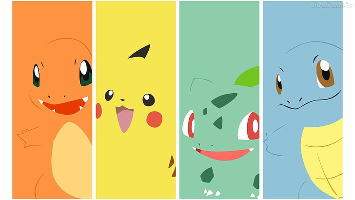 Bulbasaur Squirtle Charmander Toys, black, color, web, cartoon Free HD Wallpaper