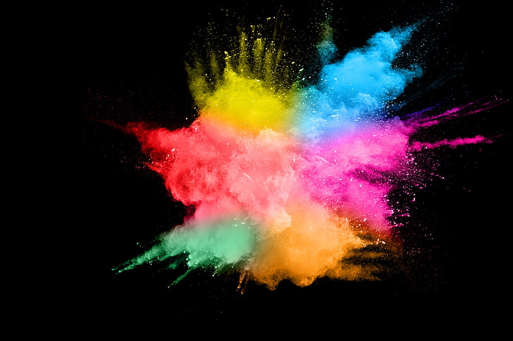 Color Splash Photography, exploding, face powder, abstract, pink color Free HD Wallpaper