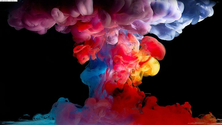 Colorful Smoke Bombs, studio shot, sky, cloud  sky, dissolving