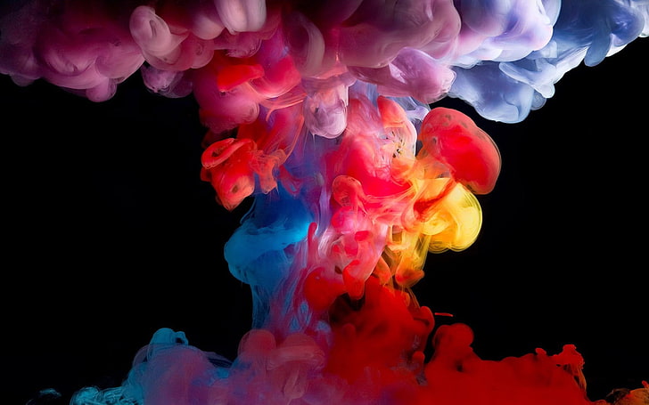 Coloured Smoke, studio shot, abstract, dissolving, closeup Free HD Wallpaper