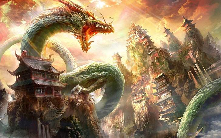 Cool Chinese Dragon, chinese dragon, outdoors, art and craft, the past Free HD Wallpaper