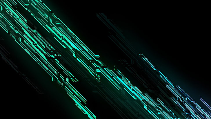 Dark Abstract Space, green color, black background, sky, lighting equipment Free HD Wallpaper