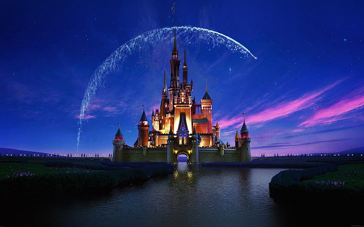 Disney Castle Winter, dusk, galaxy, nature, disney Free HD Wallpaper