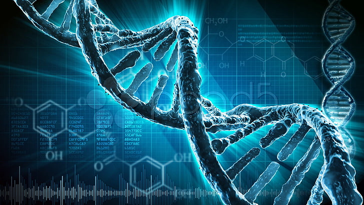 DNA Structure 3D, structure, DNA, dna, psychedelic Free HD Wallpaper