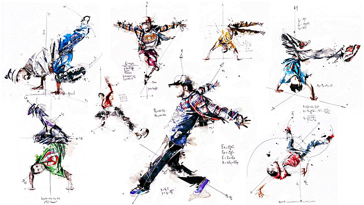 Easy Drawings Hip Hop Dance, florian nicolle, abstract, break dance, white color Free HD Wallpaper