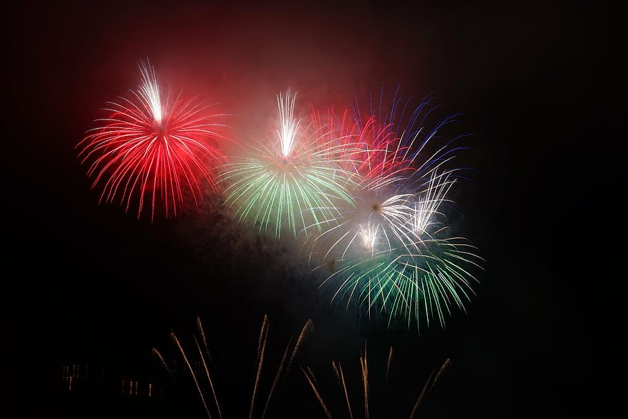 festival, firework  man made object, long exposure, celebration