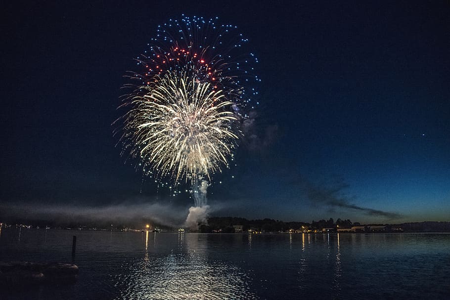 Fireworks Display, nature, fireworks, red, display