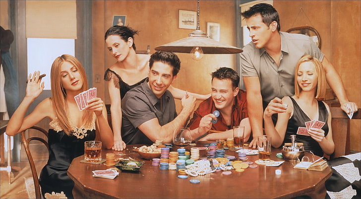 Friends TV Show Trivia, smiling, beverages, chandler bing, jennifer aniston Free HD Wallpaper