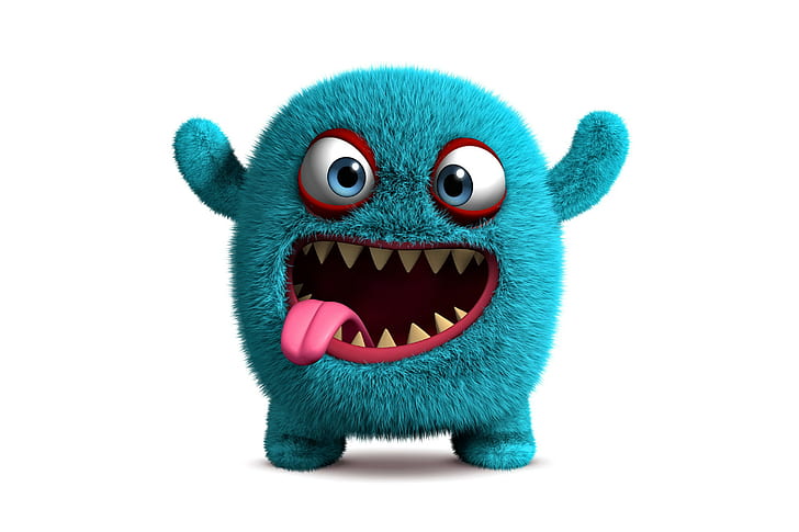 Funny Character Faces, monster, fluffy, face, cute Free HD Wallpaper