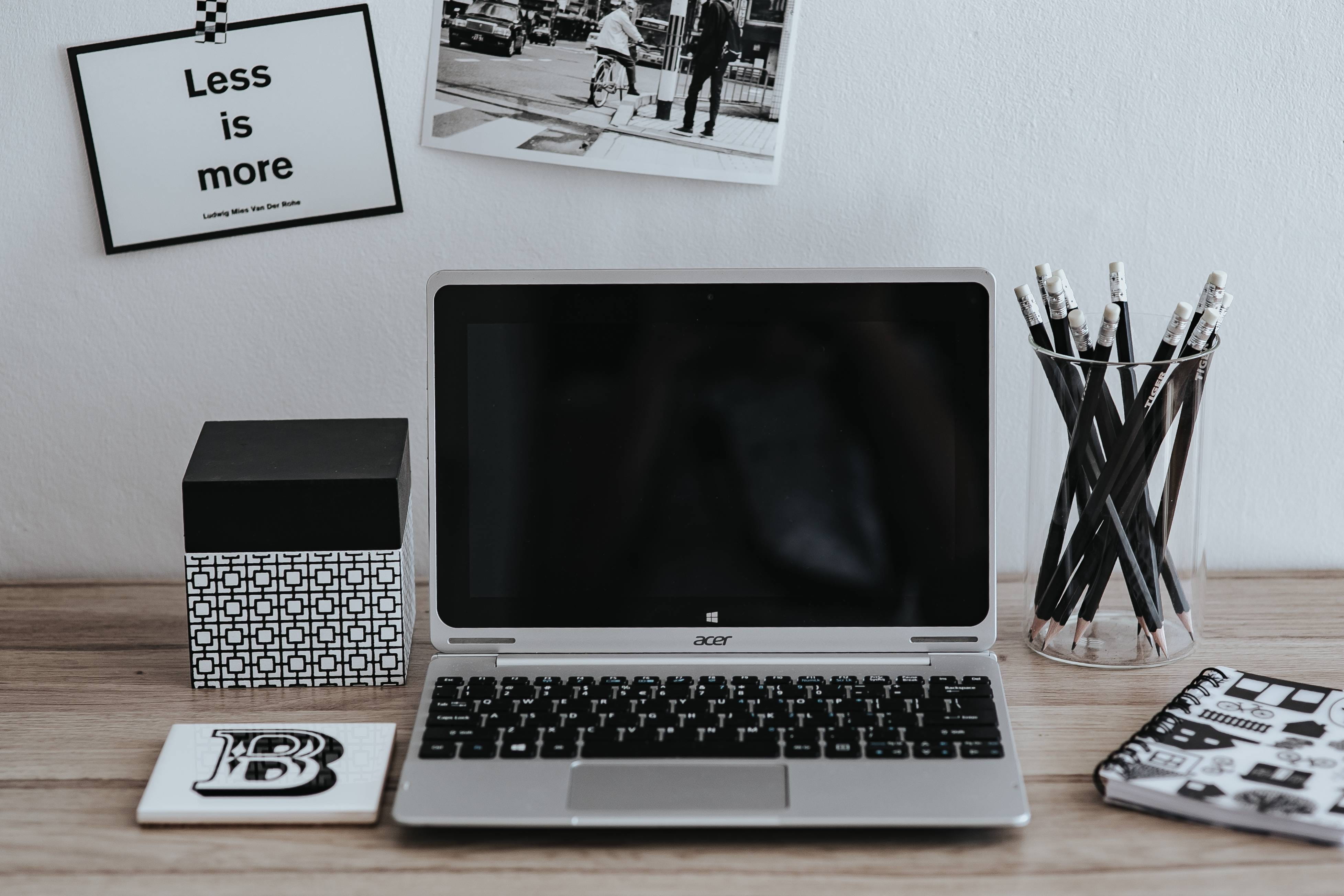 furniture, text, workspace, computer