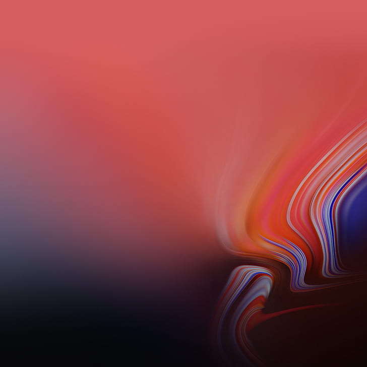 Galaxy Tab S7 Fe, red, samsung galaxy tab s4, waves, gradient Free HD Wallpaper